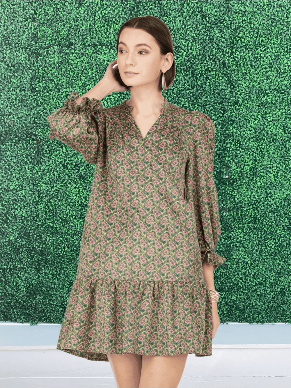 Joy Joy Corduroy Floral Dress